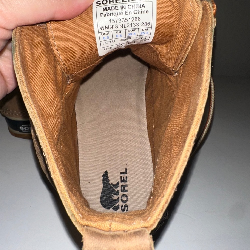 Sorel Out N About Brown Leather‎ Lace Up Ankle Duck Boots Women 8.5 Outdoor - Picture 5 of 9